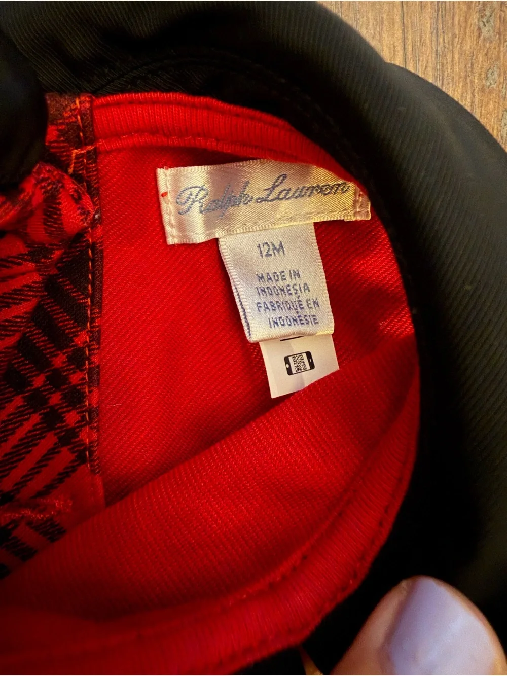 Ralph Lauren Toddler Red and Black Plaid Peter Pan Collar Dress